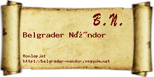 Belgrader Nándor névjegykártya